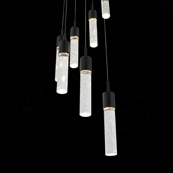 SL215.403.07 Светильник подвесной ST-Luce Черный хром, Анодированная бронза/Прозрачный LED 7*3W