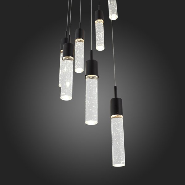 SL215.403.07 Светильник подвесной ST-Luce Черный хром, Анодированная бронза/Прозрачный LED 7*3W