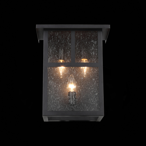 SL079.401.03 Светильник уличный настенный ST-Luce Темный кофе/Прозрачное кракелированное стекло E14