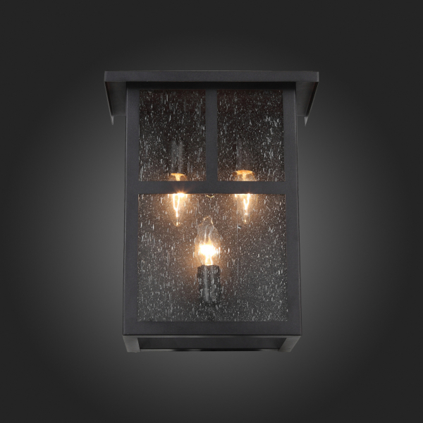 SL079.401.03 Светильник уличный настенный ST-Luce Темный кофе/Прозрачное кракелированное стекло E14