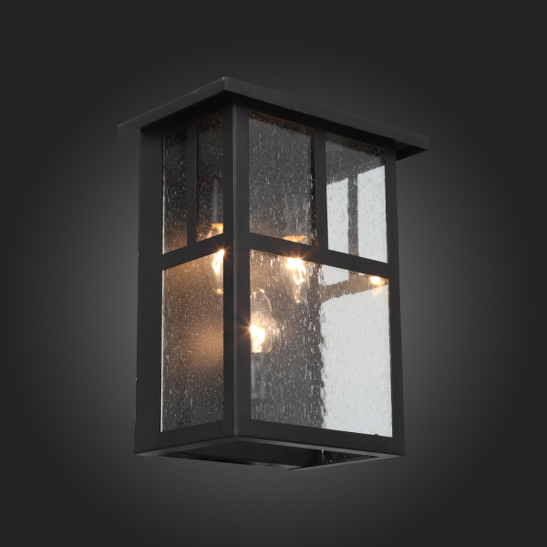 SL079.401.03 Светильник уличный настенный ST-Luce Темный кофе/Прозрачное кракелированное стекло E14