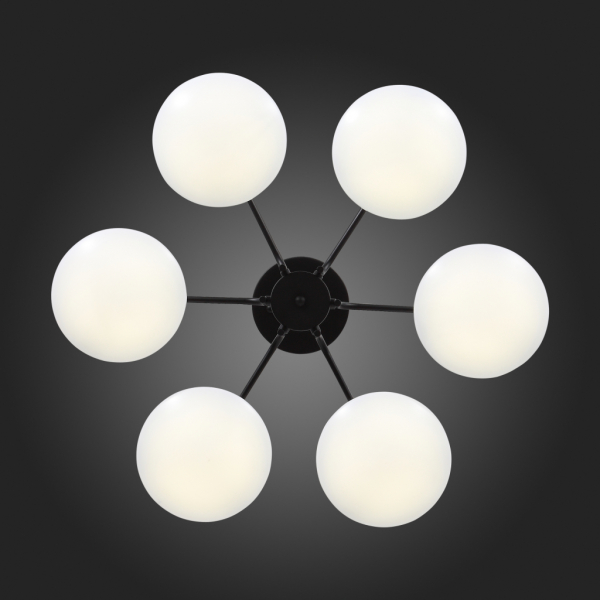 SLE120.402.06 Люстра потолочная ST-Luce Черный/Белый LED 6*12W