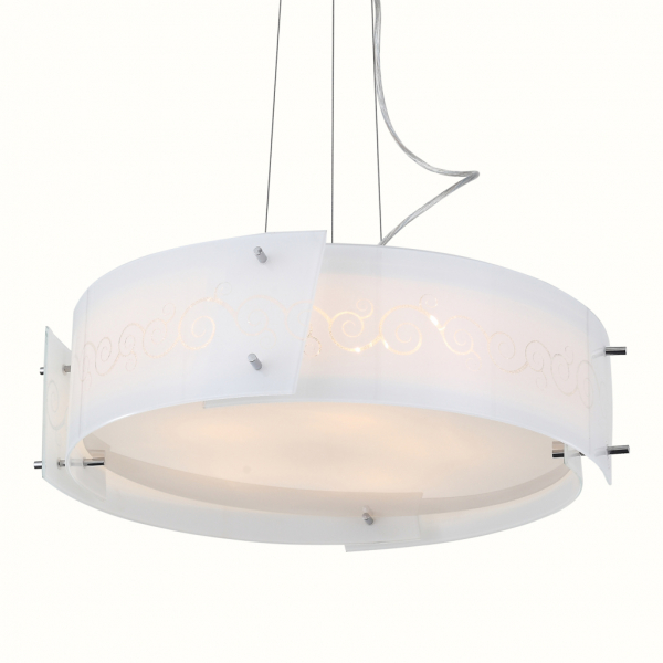 SL485.553.05 Светильник подвесной ST-Luce Белый/Белый с узором E27 5*60W