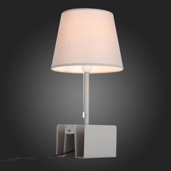 SLE301.704.01 Настольная лампа c USB ST-Luce Серый/Бежевый E14 1*40W
