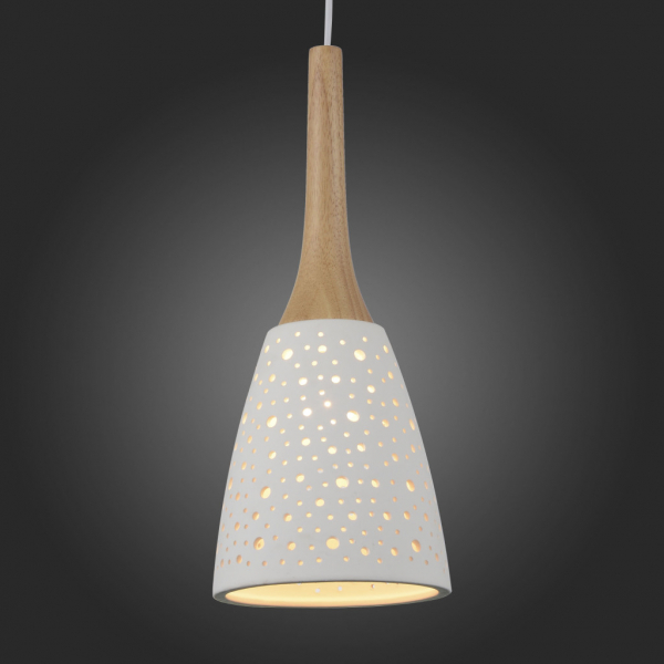 SL288.503.01 Светильник подвесной ST-Luce Белый, светлое дерево/Белый E27 1*60W