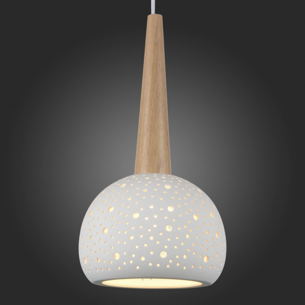 SL288.553.01 Светильник подвесной ST-Luce Белый, светлое дерево/Белый E27 1*60W