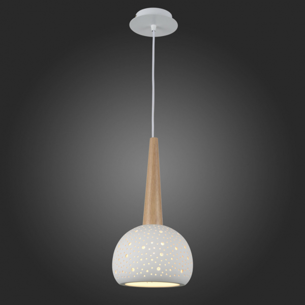 SL288.553.01 Светильник подвесной ST-Luce Белый, светлое дерево/Белый E27 1*60W