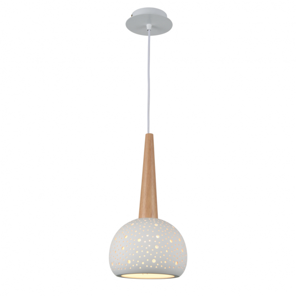 SL288.553.01 Светильник подвесной ST-Luce Белый, светлое дерево/Белый E27 1*60W