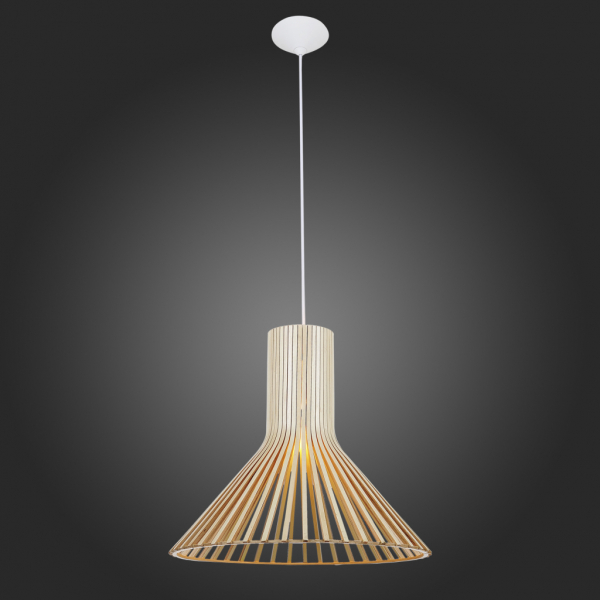SL709.773.01 Светильник подвесной ST-Luce Белый/Светлое дерево E27 1*60W