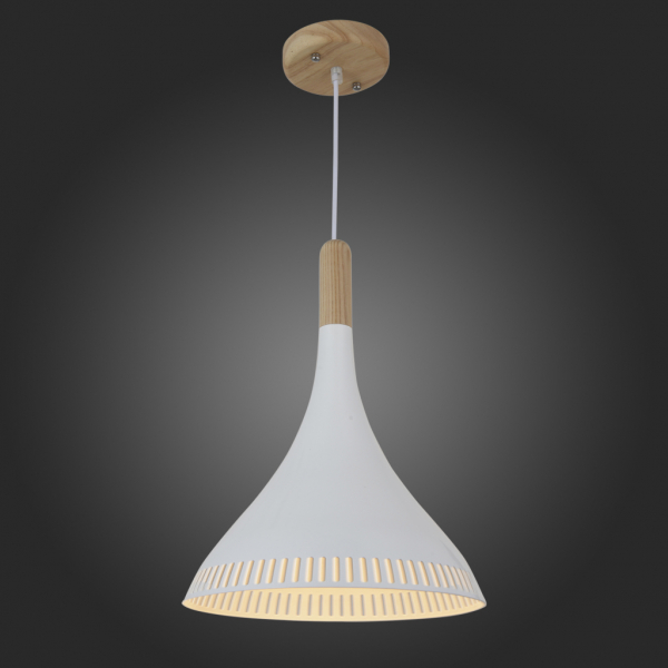 SL710.503.01 Светильник подвесной ST-Luce Светлое Дерево/Белый E27 1*60W