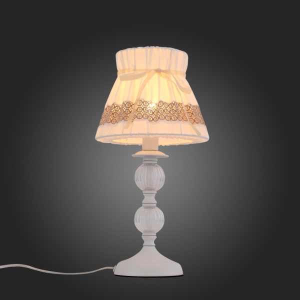 SL184.504.01 Настольная лампа ST-Luce Белый, Прозрачный/Белый, Бежевый E14 1*40W