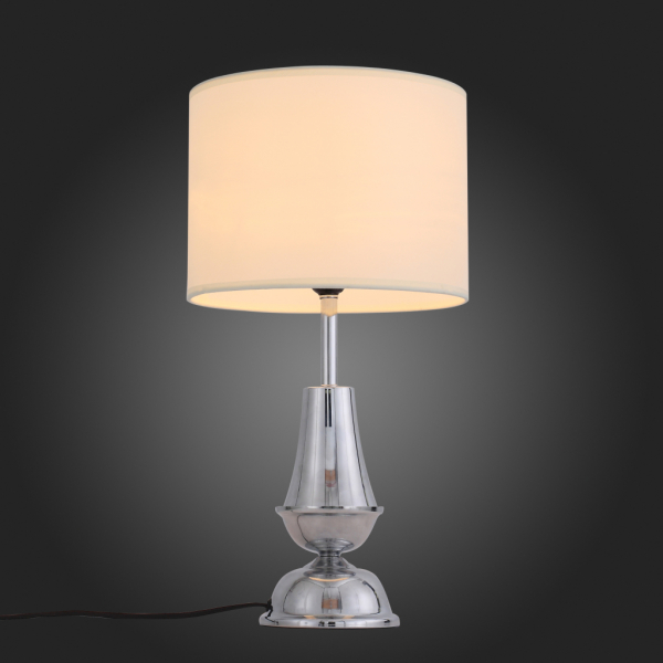 SL187.104.01 Настольная лампа ST-Luce Хром/Белый E27 1*60W