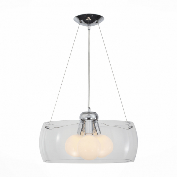 SL512.503.03 Светильник подвесной ST-Luce Хром/Прозрачный E27 Globe 3*100W