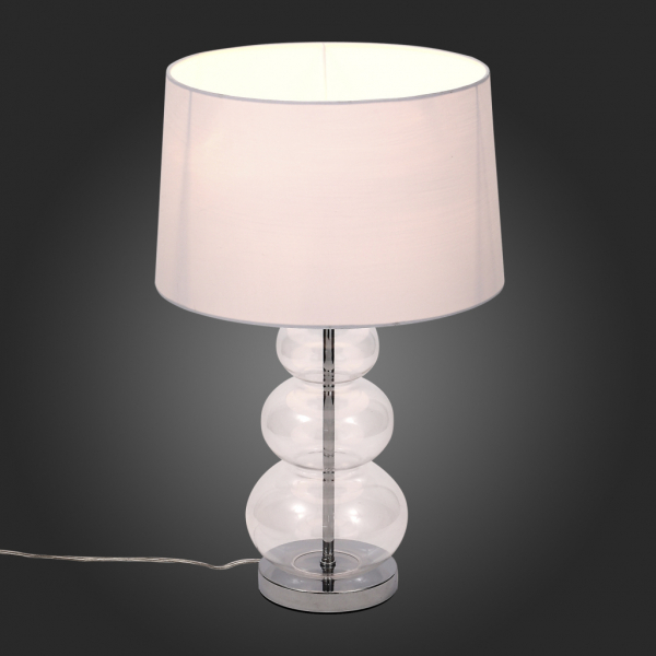 SL970.104.01 Настольная лампа ST-Luce Хром, Прозрачное стекло/Белый E27 1*60W