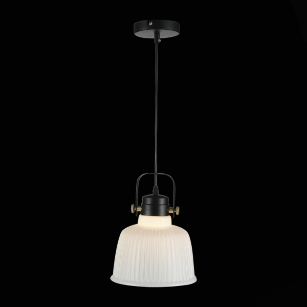 SL714.443.01 Светильник подвесной ST-Luce Черный с золотом/Белый E27 1*60W