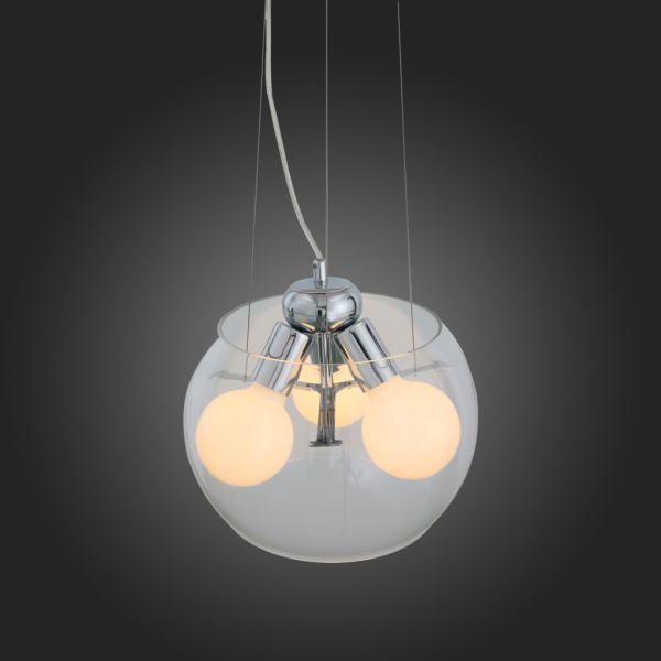 SL512.103.03 Светильник подвесной ST-Luce Хром/Прозрачный E27 Globe 3*60W