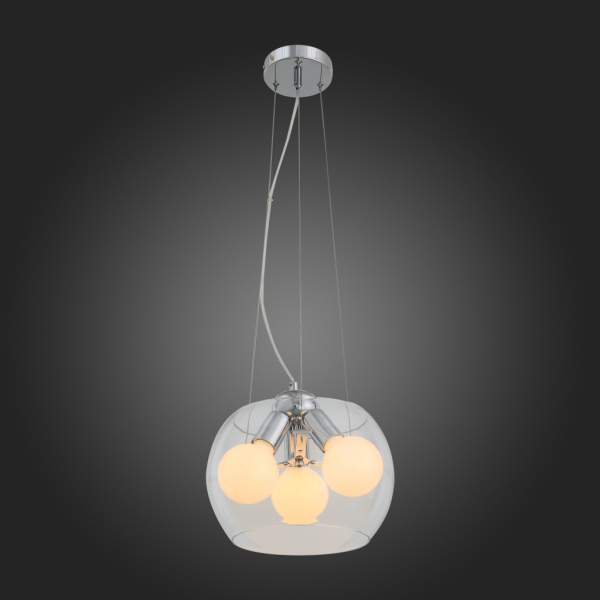 SL512.103.03 Светильник подвесной ST-Luce Хром/Прозрачный E27 Globe 3*60W