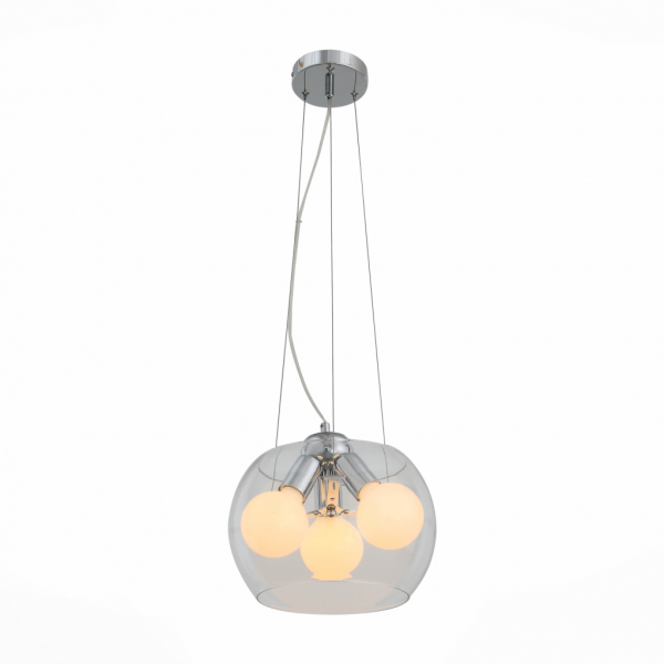 SL512.103.03 Светильник подвесной ST-Luce Хром/Прозрачный E27 Globe 3*60W